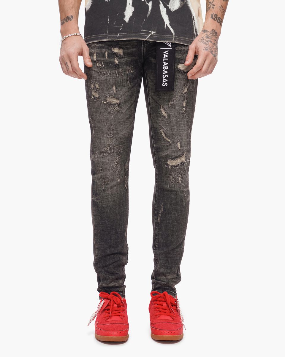 Valabasas “COLLAGE” Skinny Denim – Grey Vintage Wash