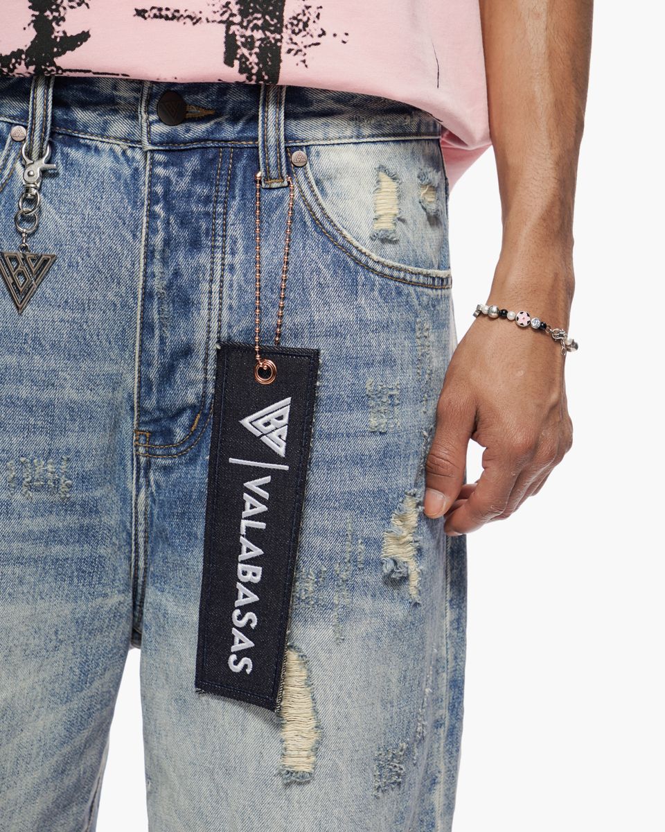 Valabasas “SNAPPED” Baggy Denim Shorts – Blue Wash