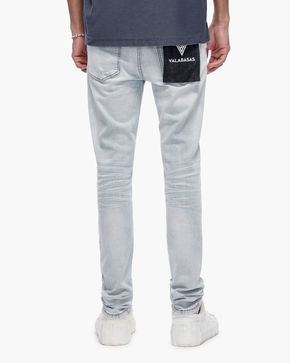 Valabasas “REPAIR” Skinny Denim – Light Blue Wash