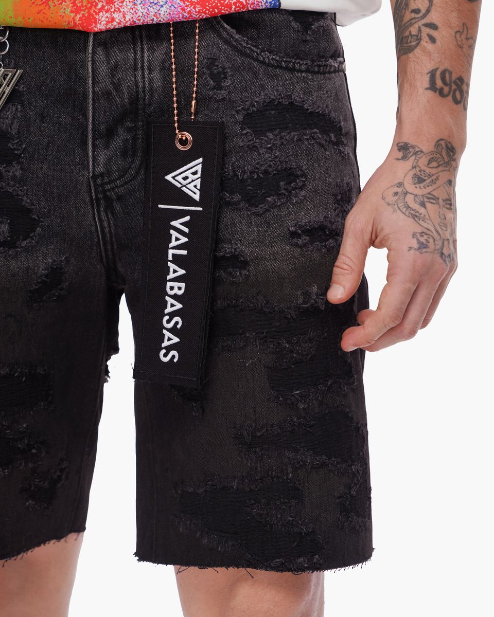 Valabasas “INCISE” Denim Shorts – Gray Wash