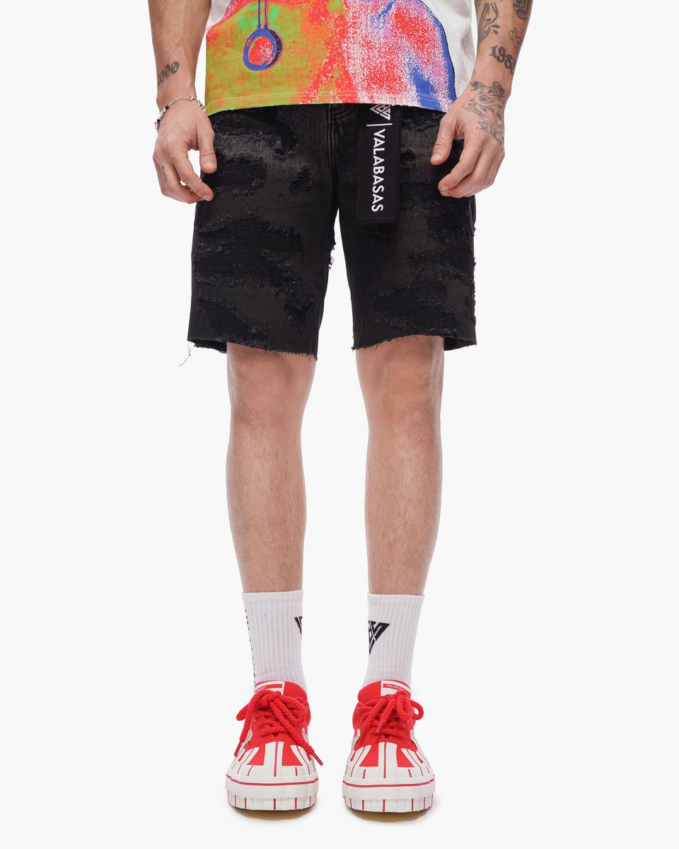 Valabasas “INCISE” Denim Shorts – Gray Wash