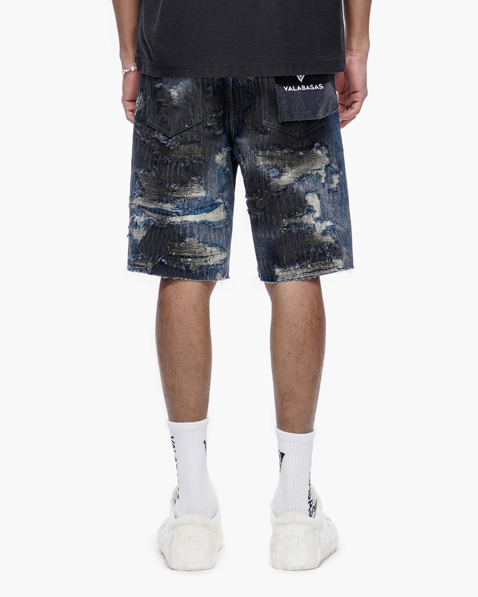 Valabasas “INCISE” Denim Shorts – Dark Blue