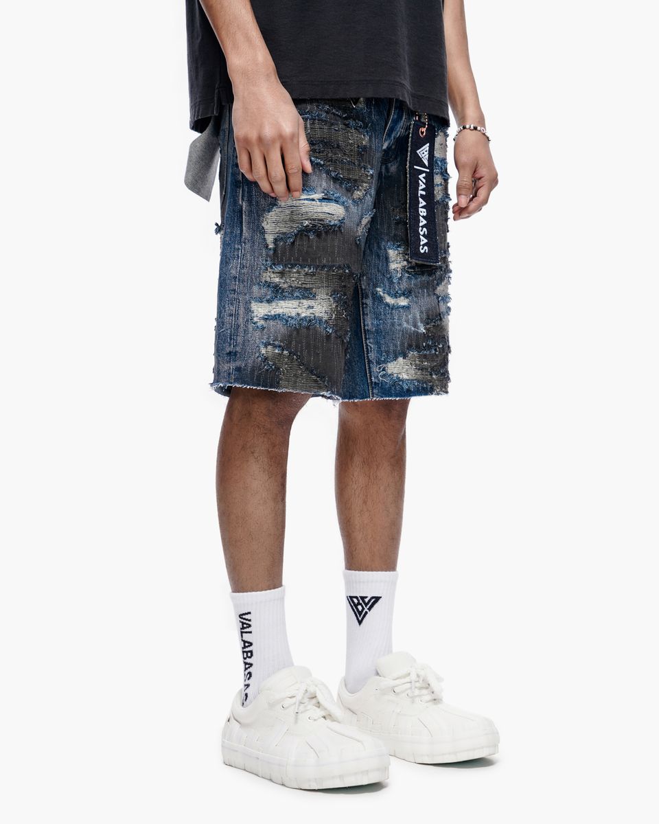 Valabasas “INCISE” Denim Shorts – Dark Blue