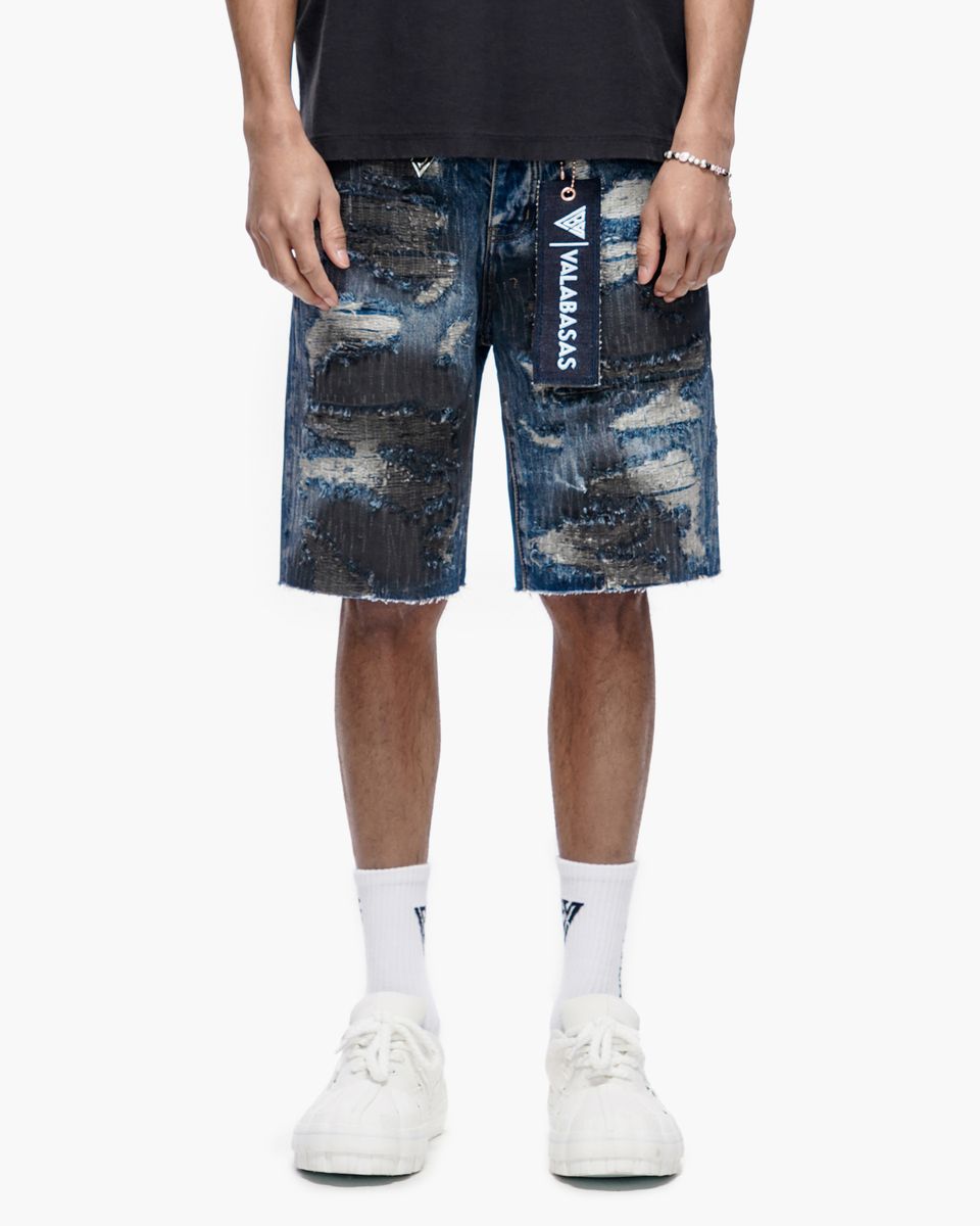 Valabasas “INCISE” Denim Shorts – Dark Blue