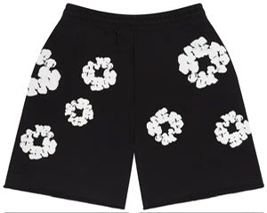 Denim Tears The Cotton Wreath Shorts- Black