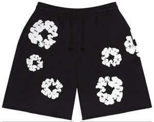 Denim Tears The Cotton Wreath Shorts- Black