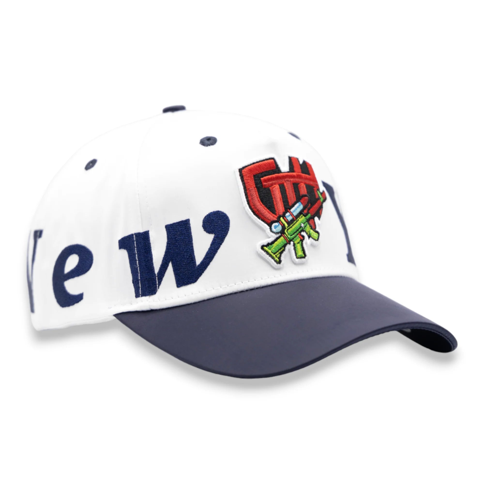 Glo Gang New York Water Gun Snapback Hat – White/Navy