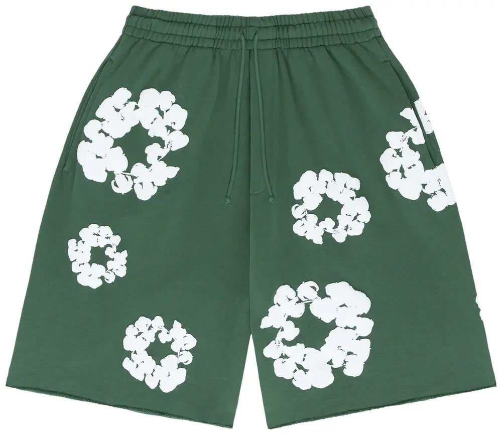 Denim Tears The Cotton Wreath Shorts- Green