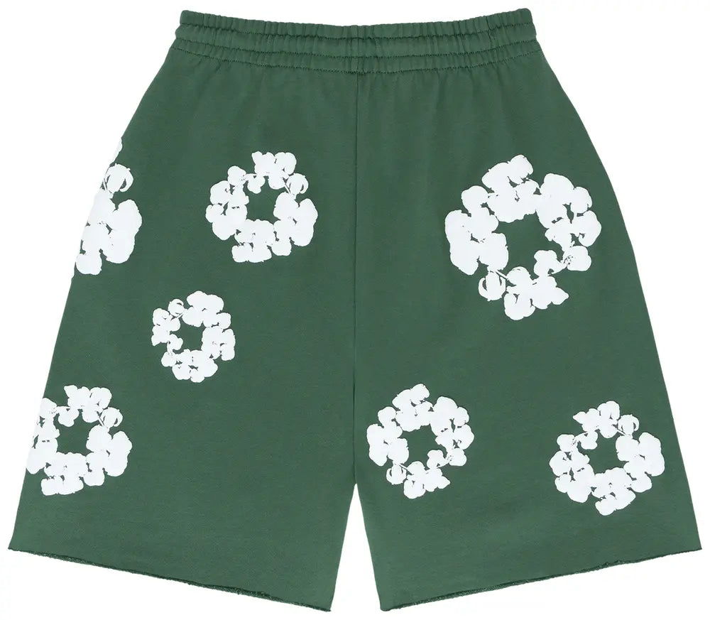 Denim Tears The Cotton Wreath Shorts- Green