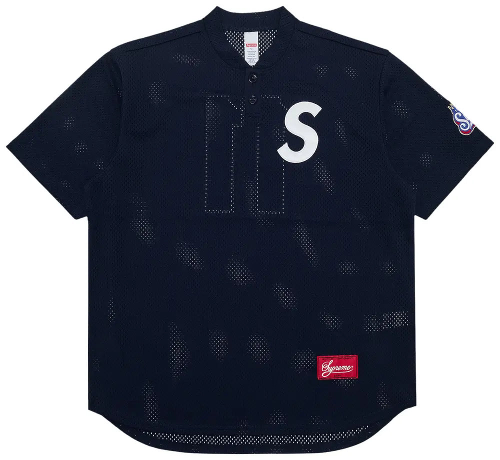 Supreme S Logo Baseball Henley 'Navy'