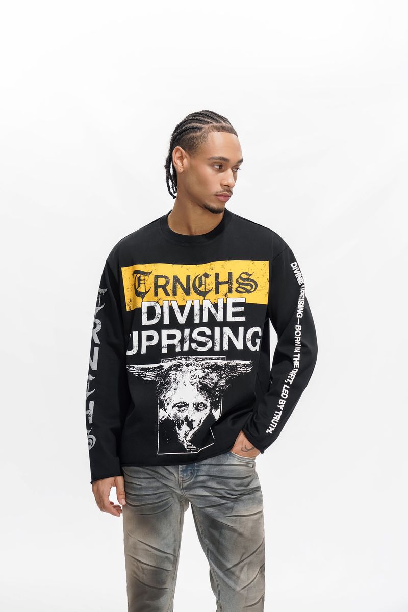 Trnchs "Divine Uprising" Long Sleeve Tee Black