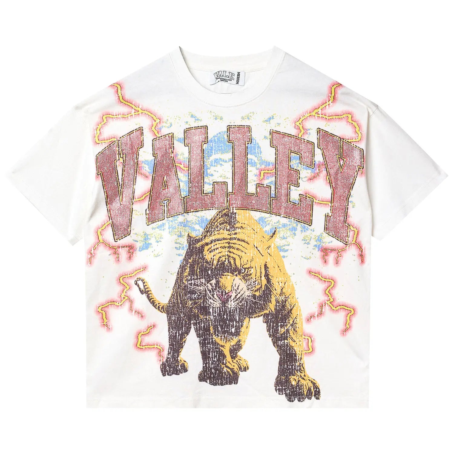 Valley Dream Vale Forever Tiger Graphic Tee White