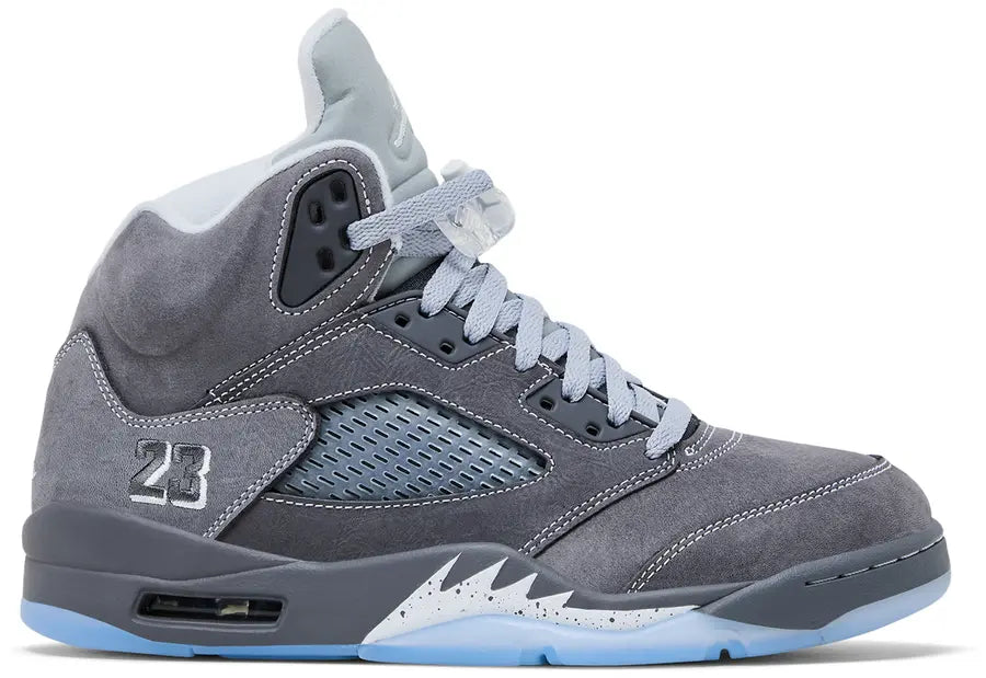 Air Jordan 5 Retro Wolf Grey sneaker, side view