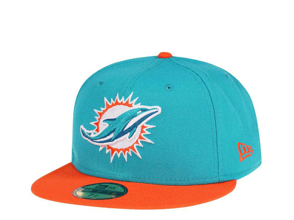 Miami Dolphins New Era 59FIFTY Fitted Hat – Aqua/Orange