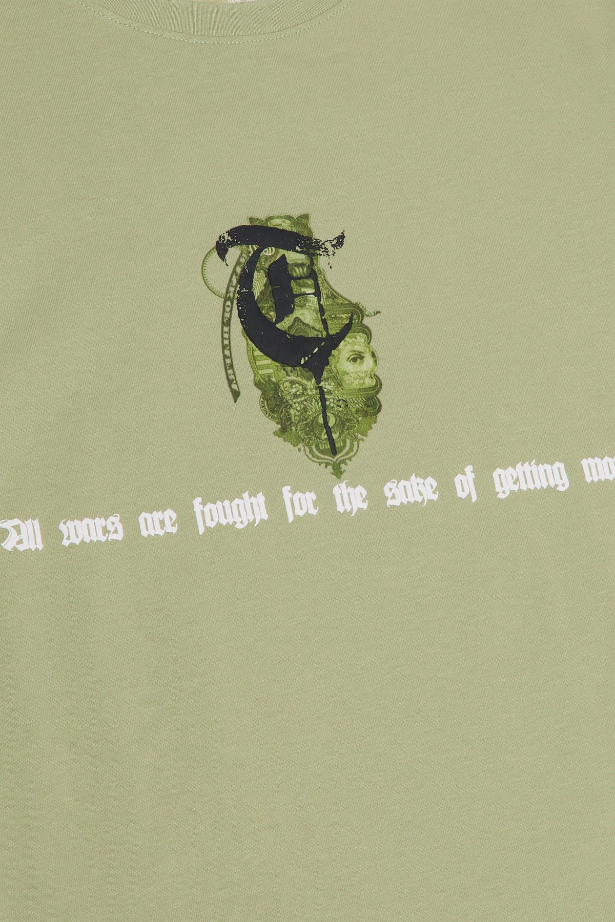 "WAR MONEY" Vintage Green Tee