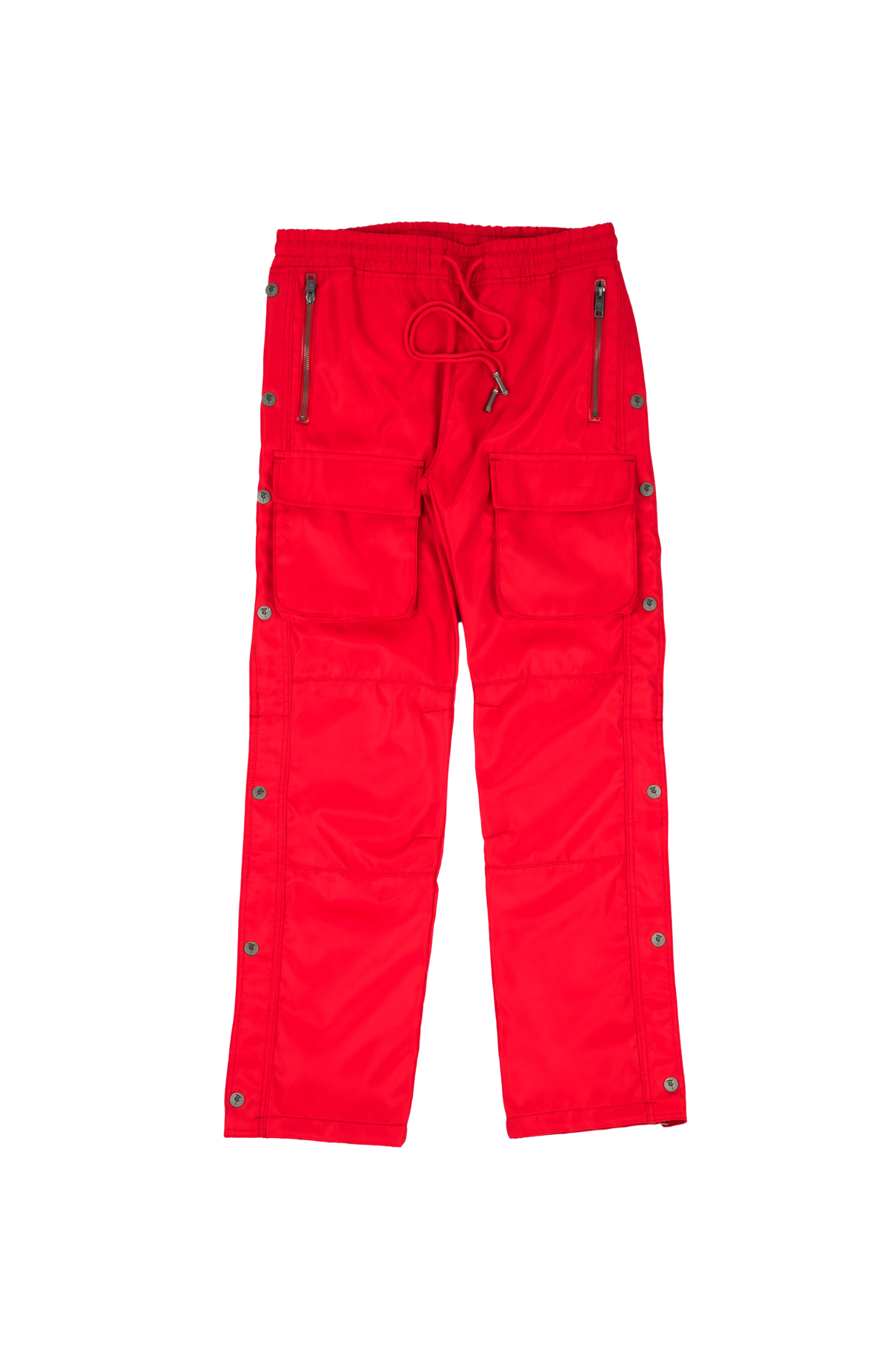 "AL-HUDAYDAH" Red Snap Front Cargo Pants