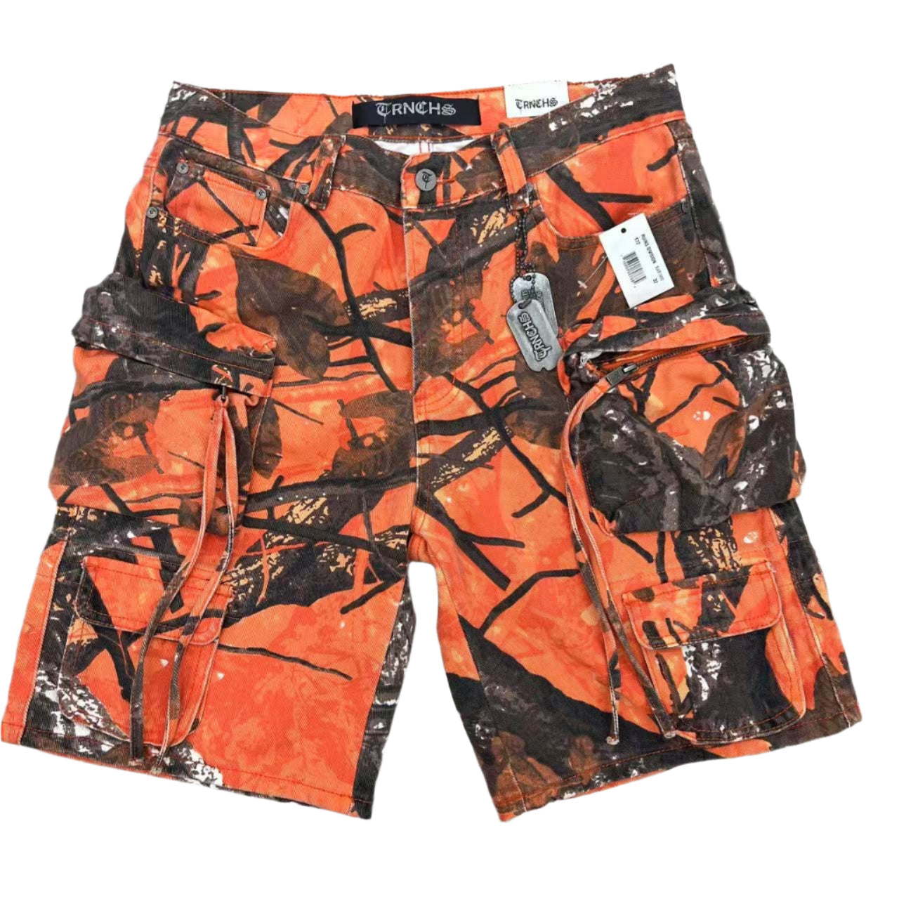 RUINS DIVISION Blaze Camo Shorts Orange