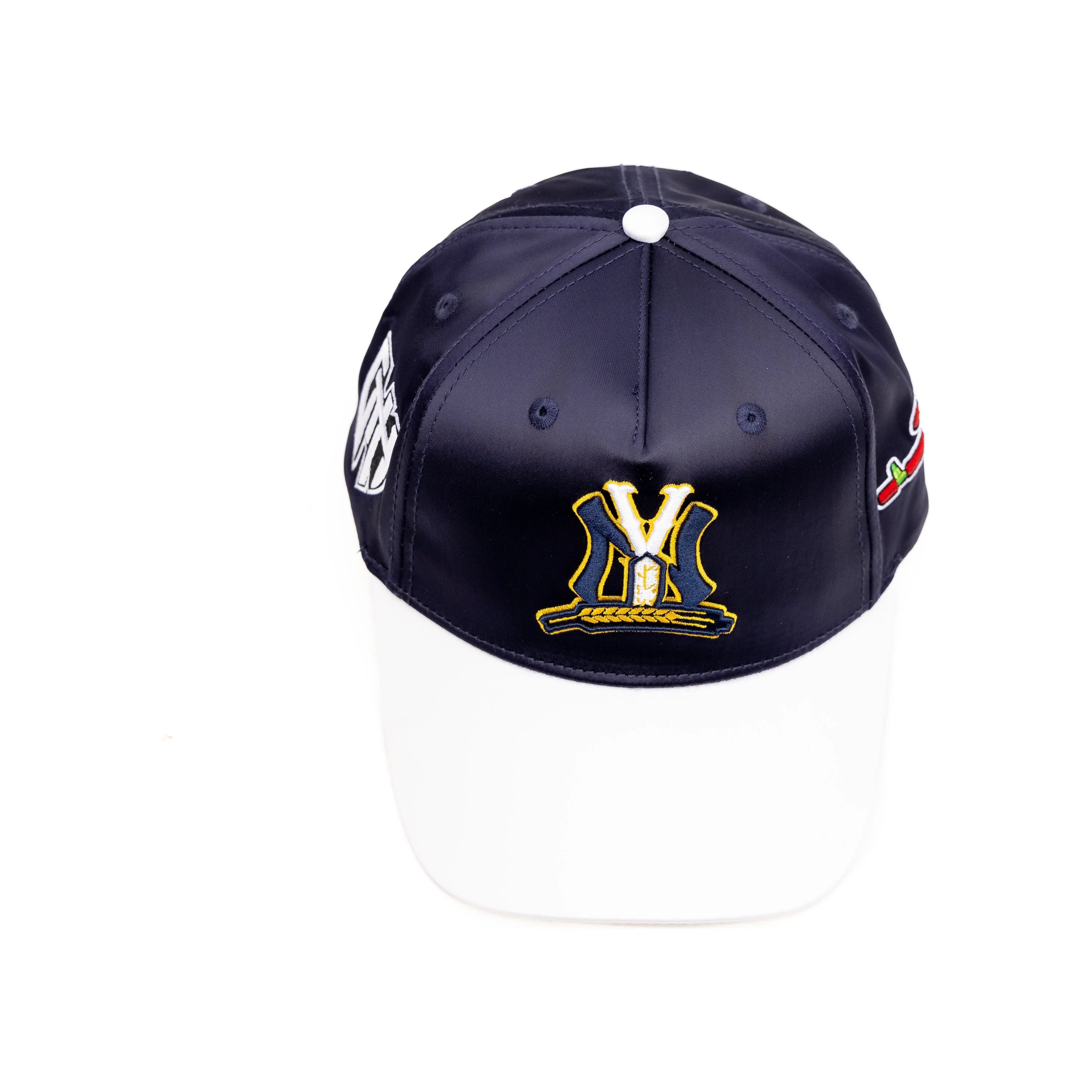 GTH Satin Logo Hat – Navy & White Curved Brim snapback