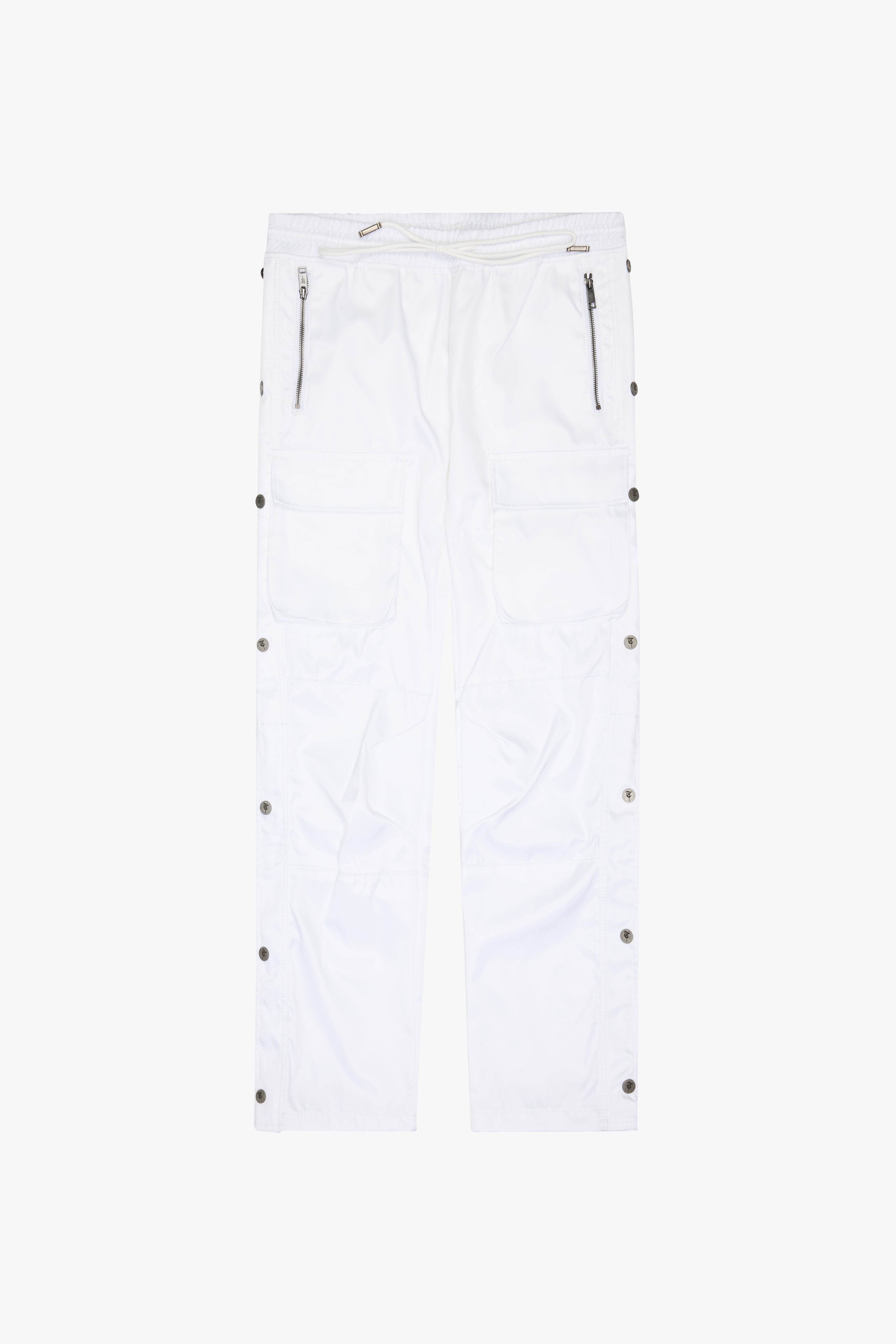 "AL-HUDAYDAH" White Snap Front Cargo Pants