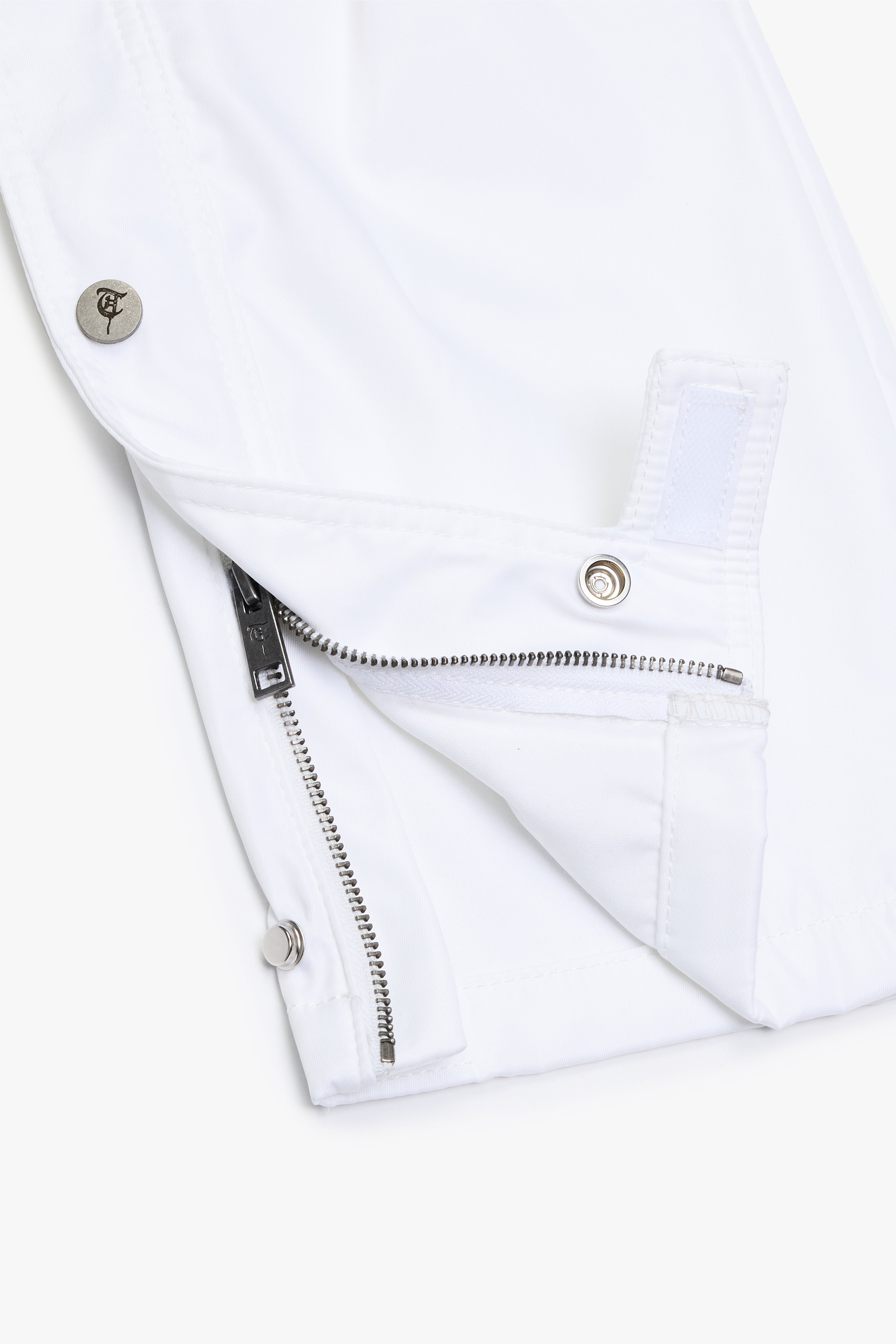 "AL-HUDAYDAH" White Snap Front Cargo Pants