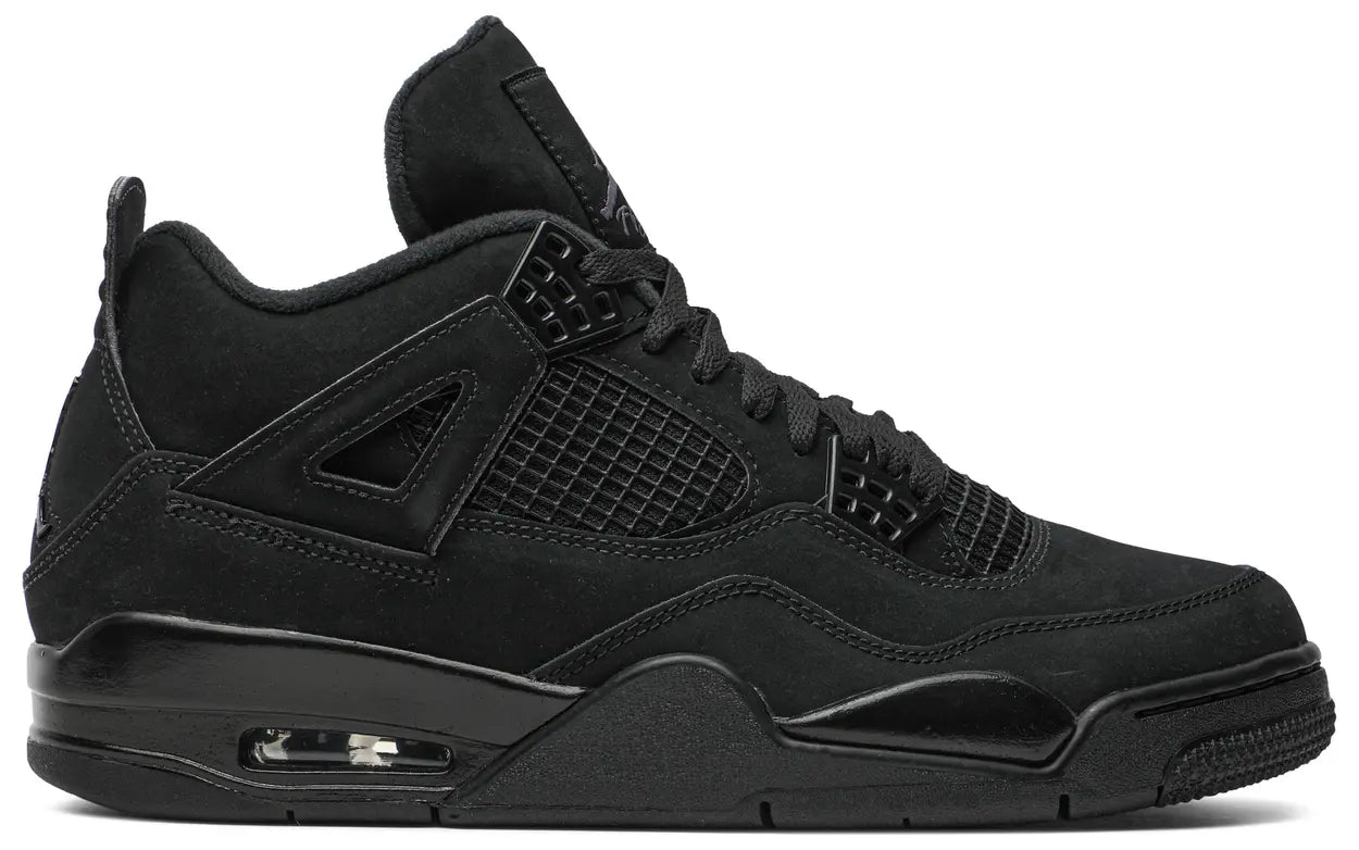 Air Jordan 4 Retro Black Cat sneaker, side view