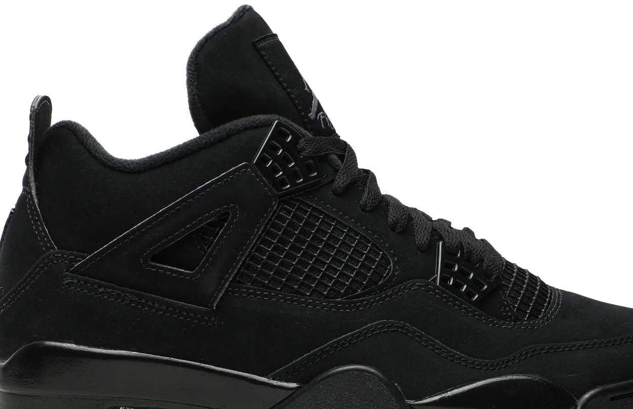 Air Jordan 4 Retro Black Cat sneaker, medial view