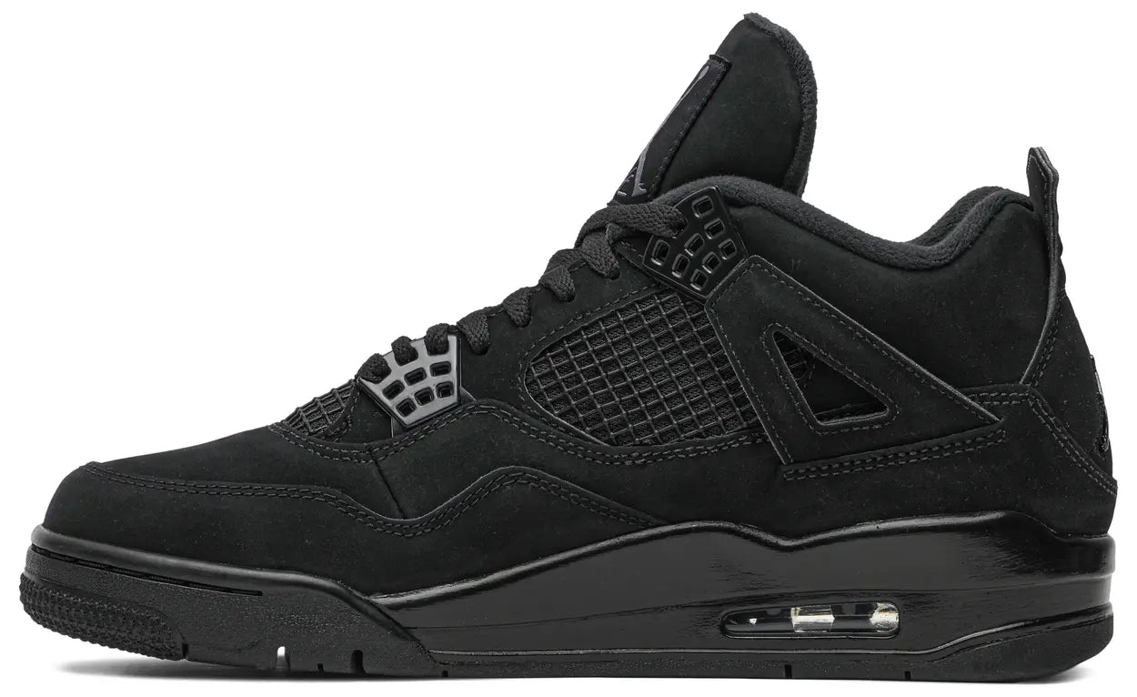 Air Jordan 4 Retro Black Cat sneaker, lateral view