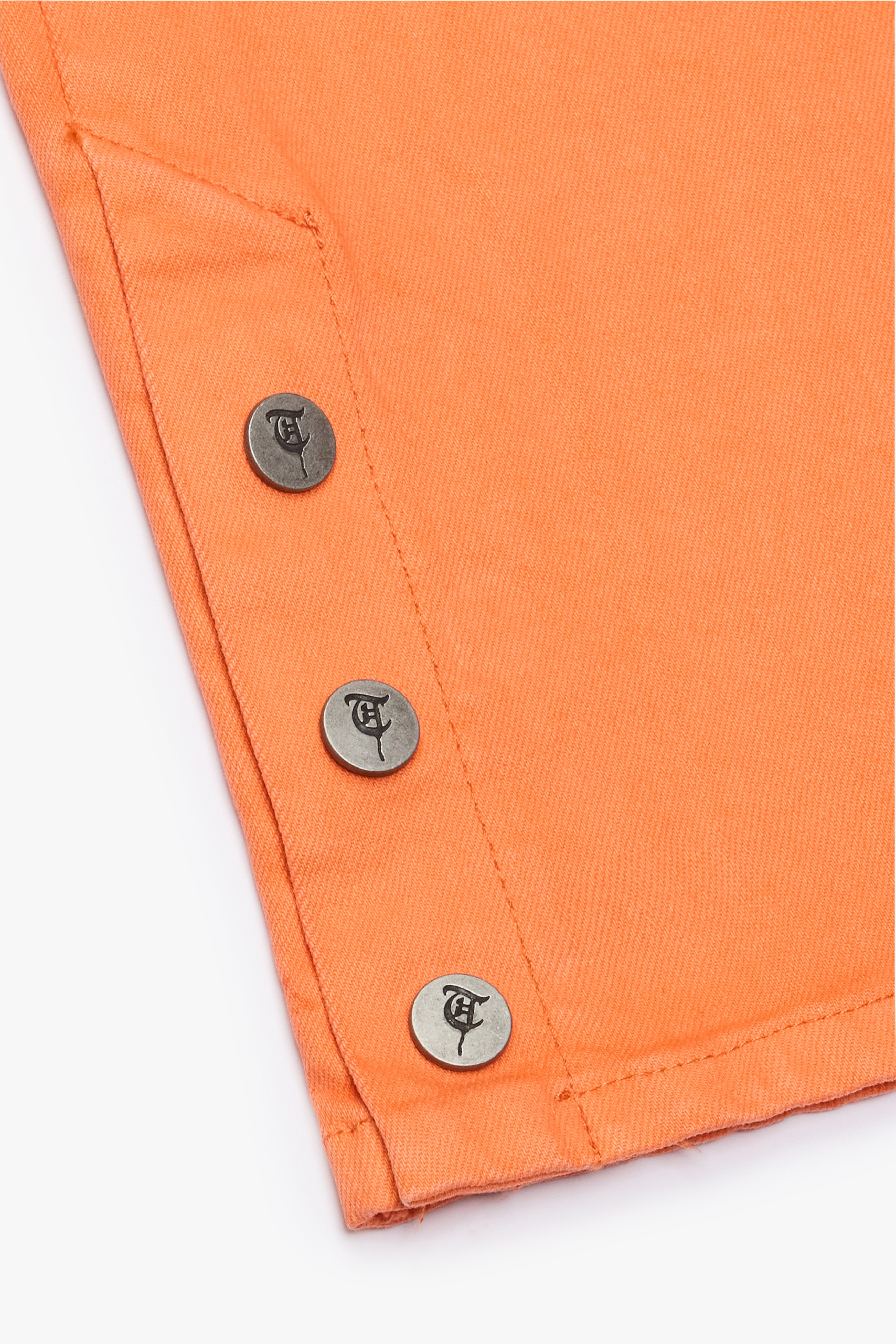 "BUTTON FLY" Orange Stacked Jeans