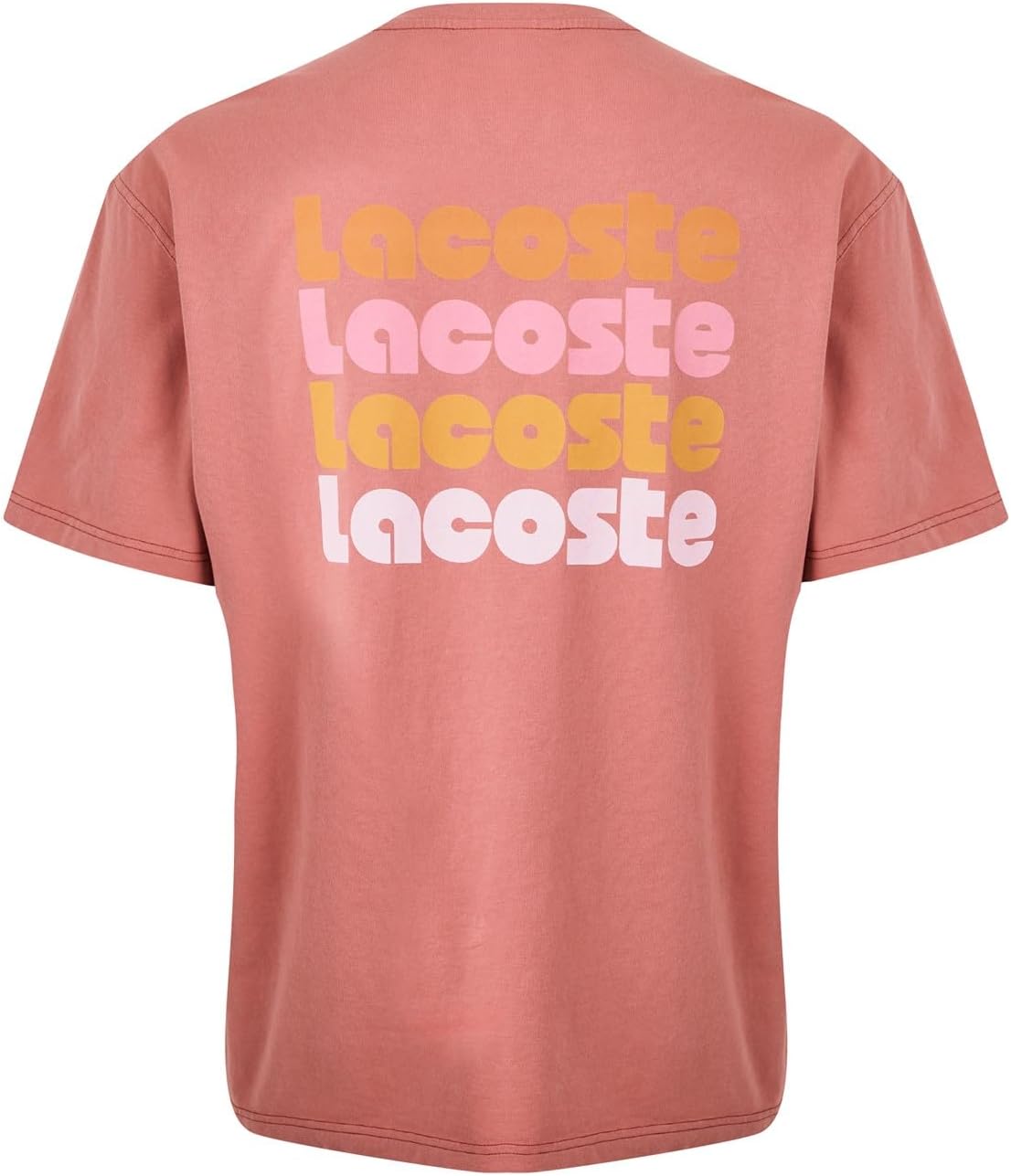 Lacoste Stacked Logo Graphic T-Shirt – Coral