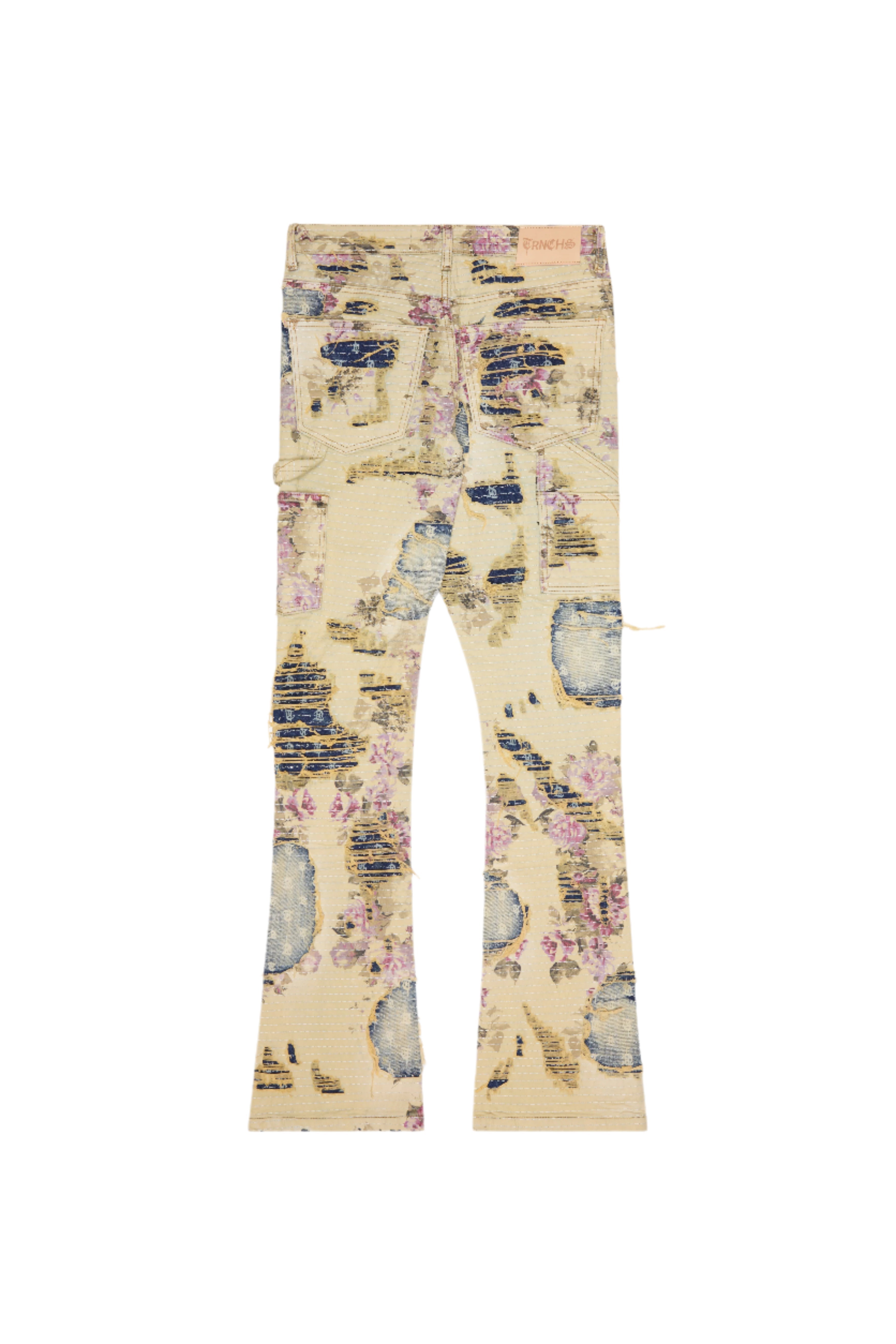 Sale "THE GARDENER" Stacked Blue/Yellow Jeans