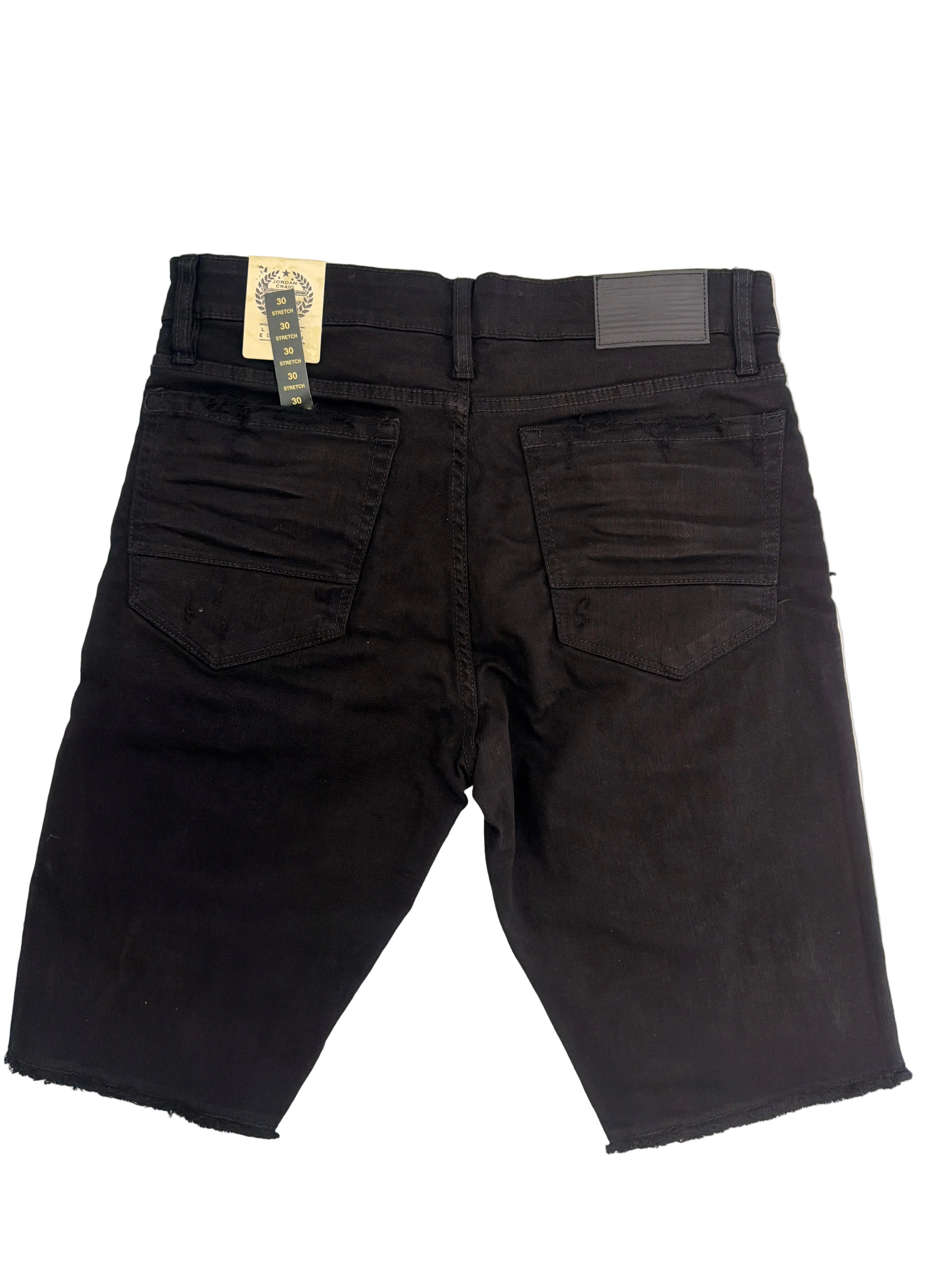 Jordan Craig Distressed Shorts - Jet Black