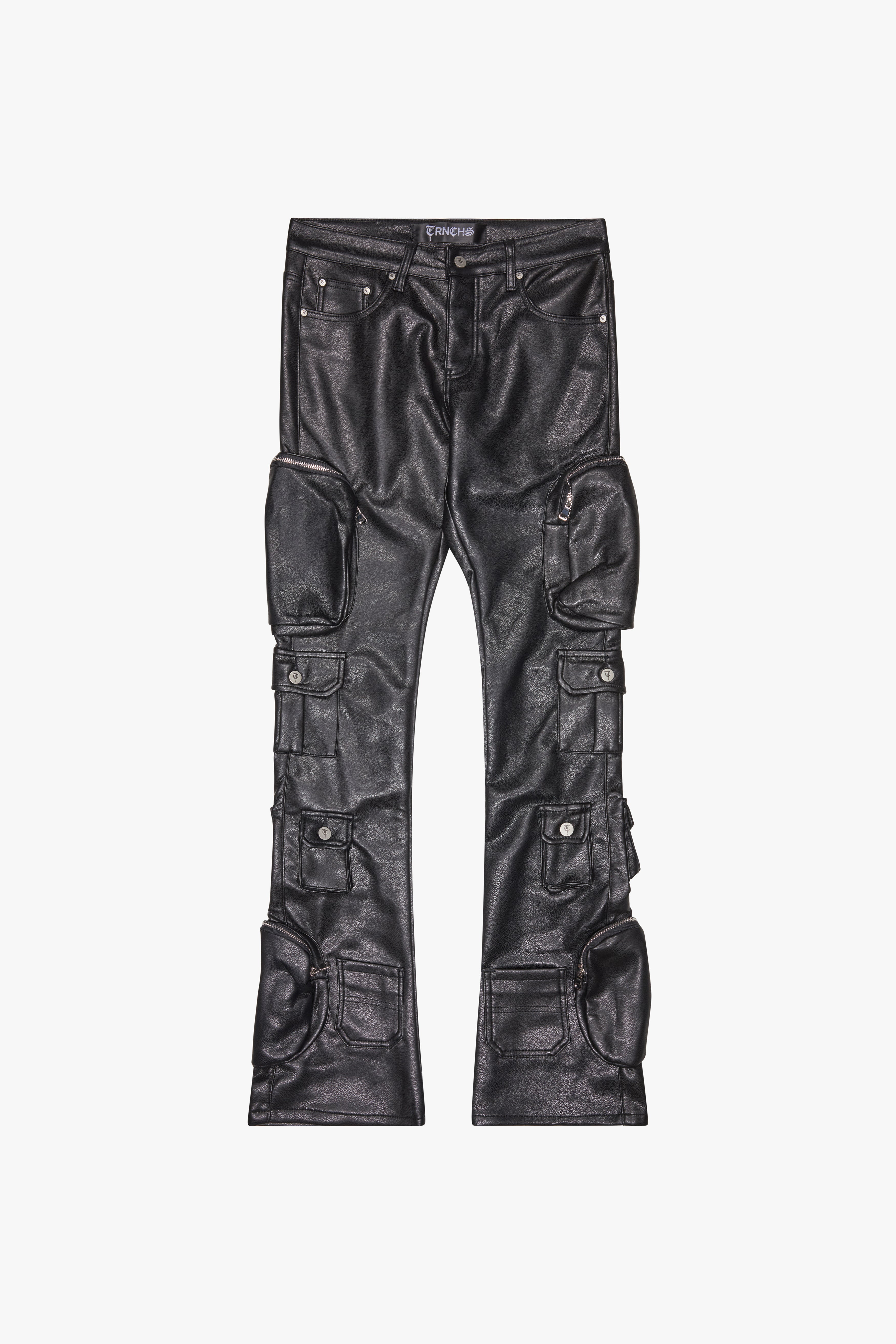 "KHURASAN" Black Leather Denim