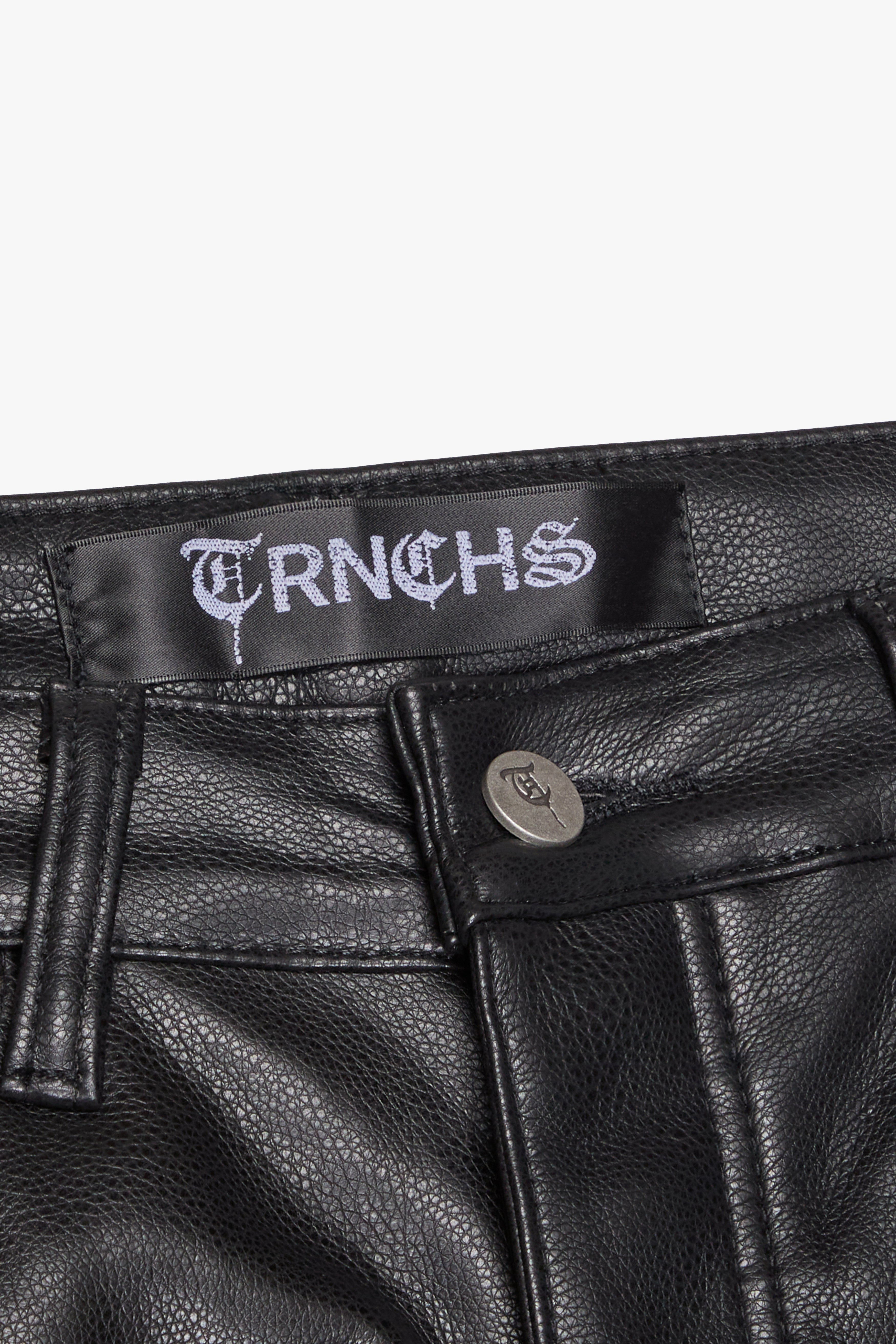 "KHURASAN" Black Leather Denim