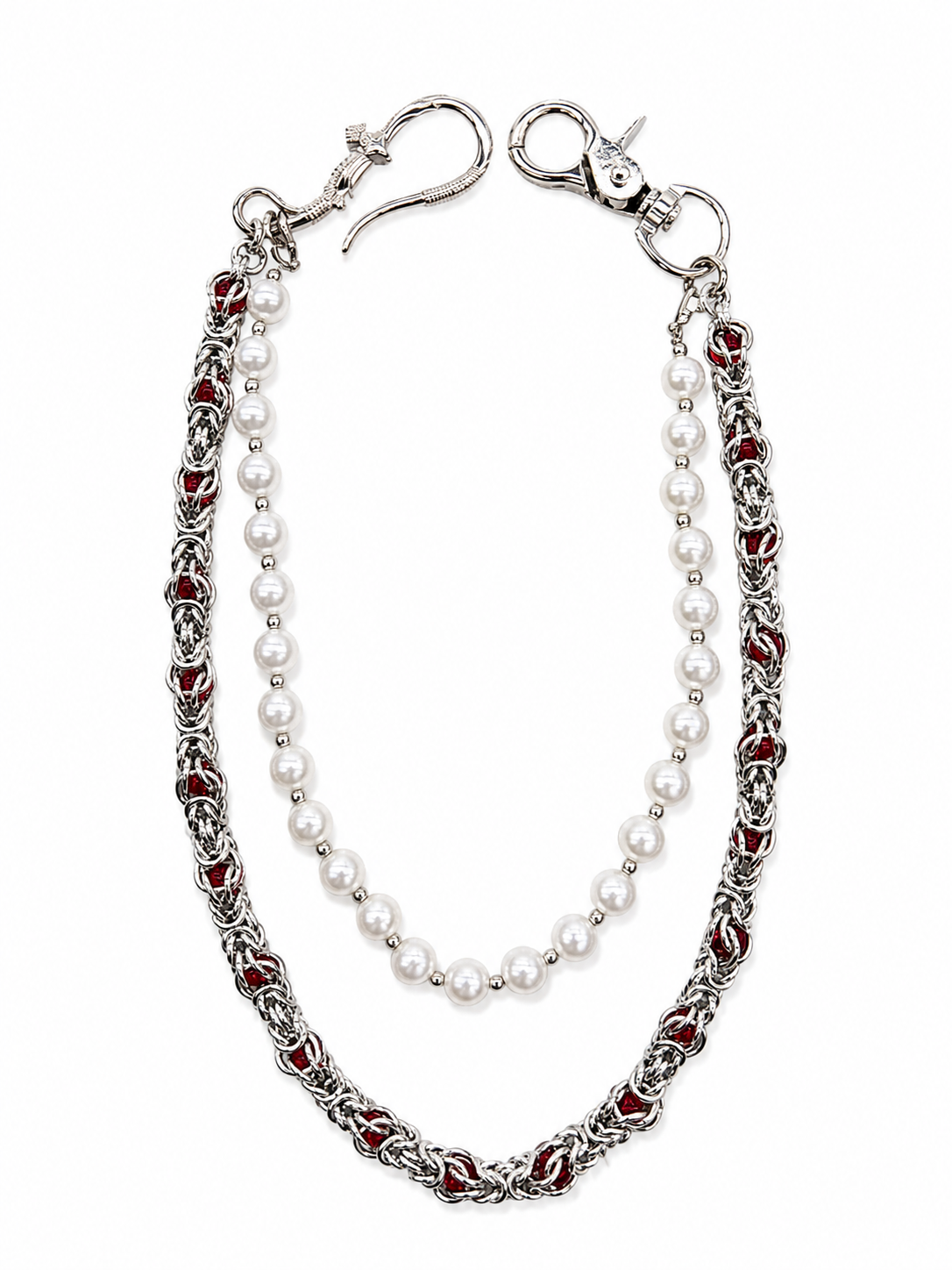 Ruby Link & Pearl Wallet Chain