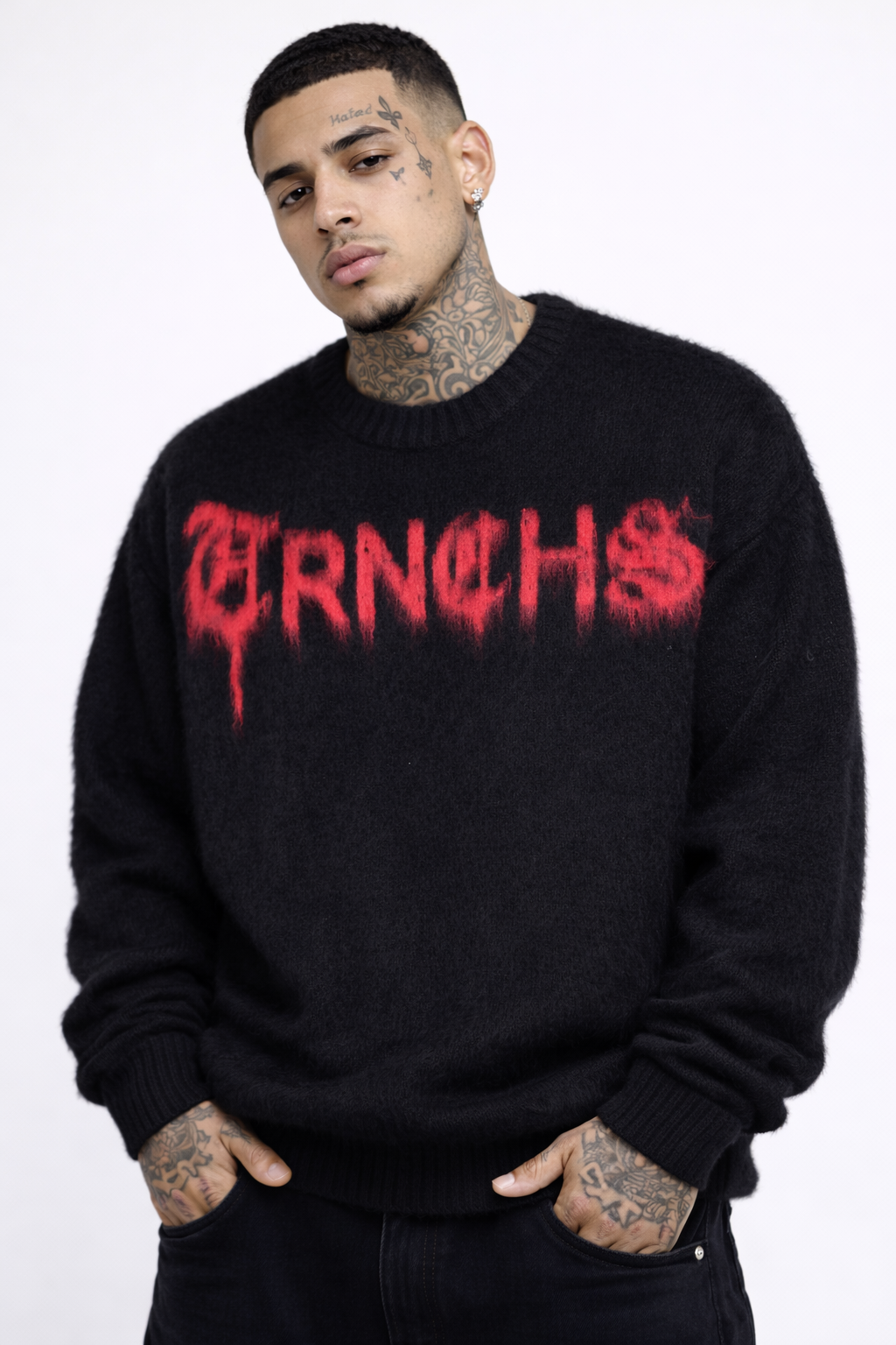 MOHAIR SWEATER Black / Red