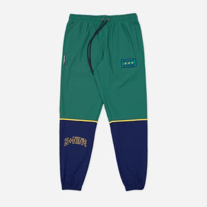 Color Block Nylon Joggers - Green/Navy