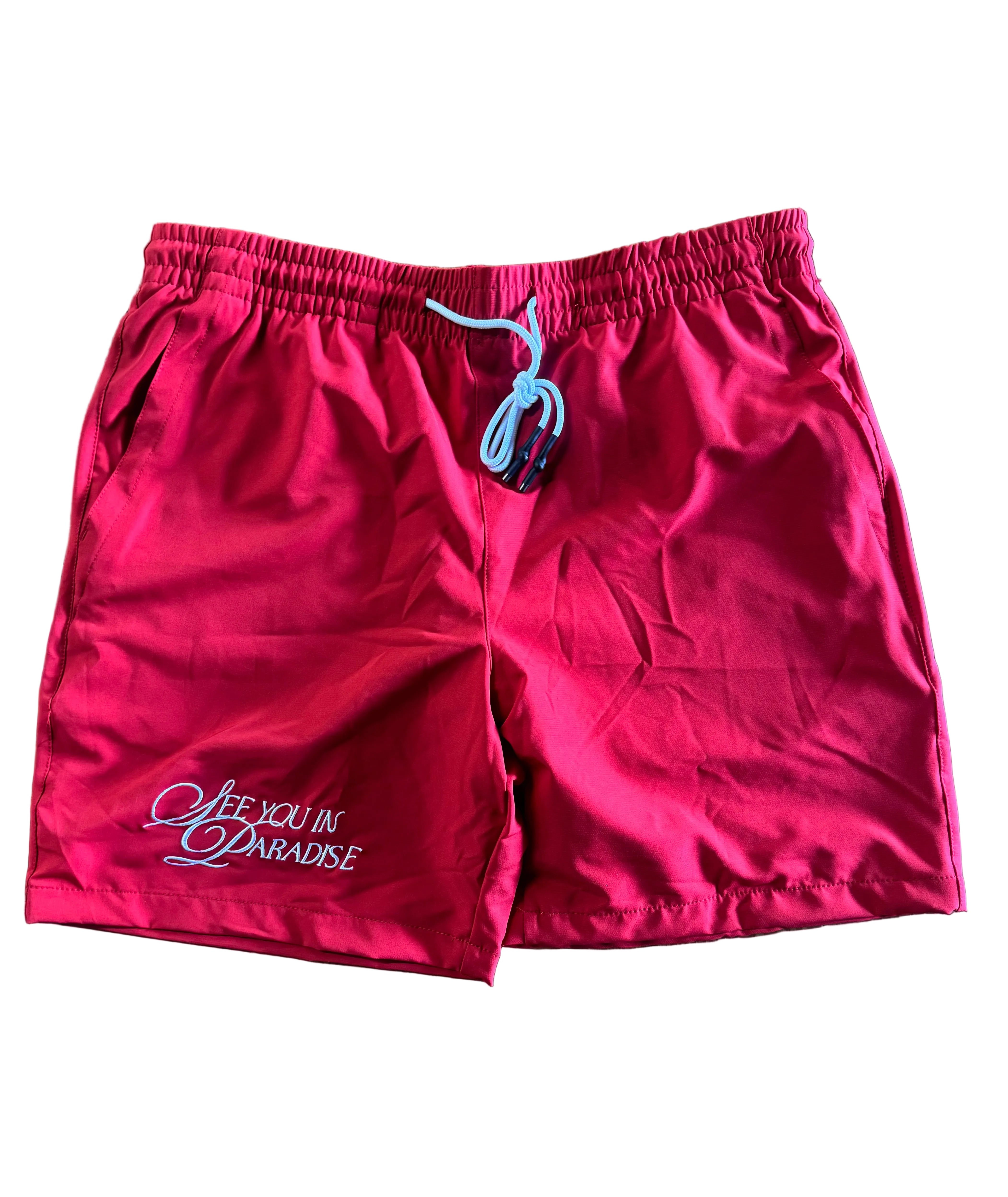 See You in Paradise Red Shorts