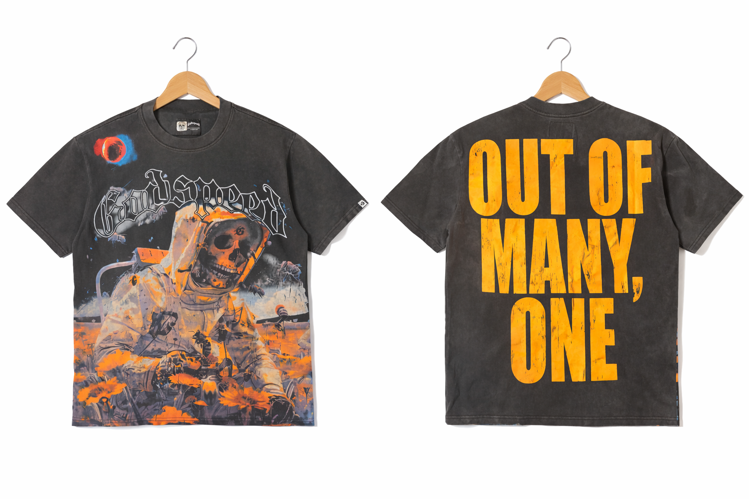 Godspeed “Out of Many, One” Astronaut Graphic Tee –Black
