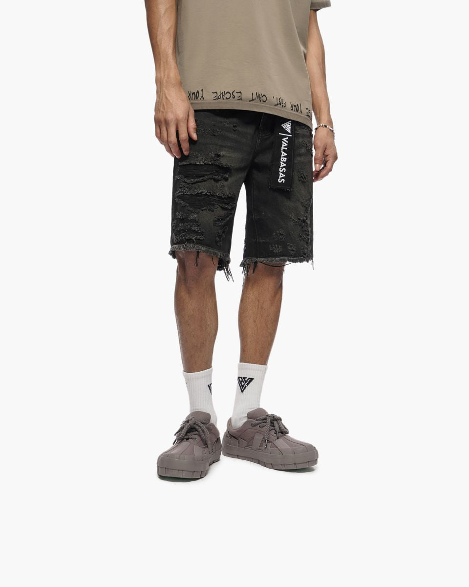 Valabasas CLIPPED Denim Shorts – Black Wash