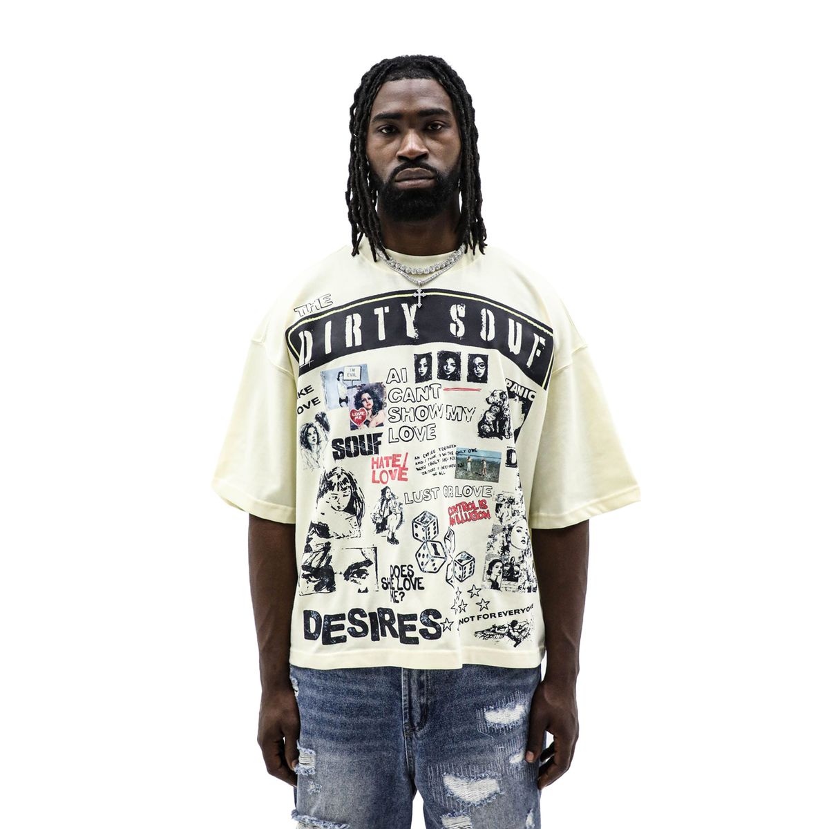 Heights District “Does She Love Me” Tee- Cream