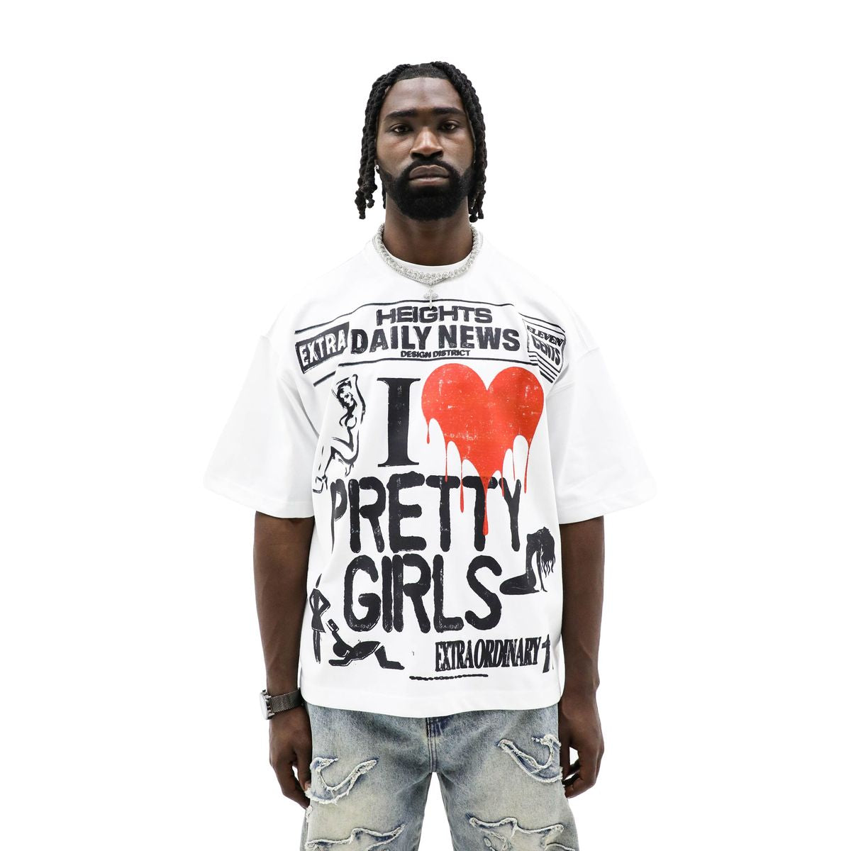 Heights District “I Love Pretty Girls” Tee- White