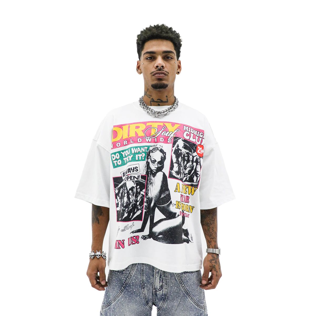 Heights District “Midnight Club” Tee- White