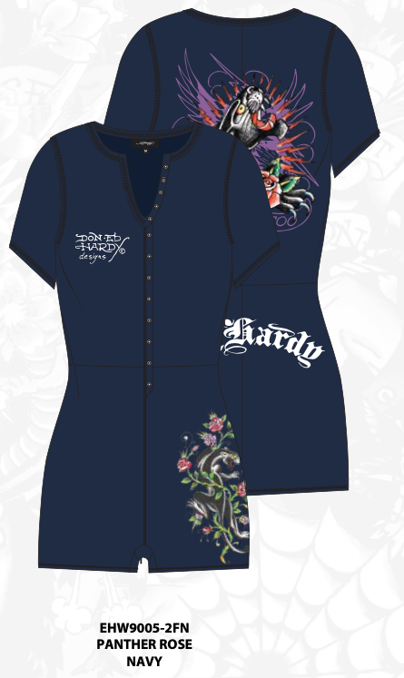 Panther Rose Short Sleeve PJ Onesie