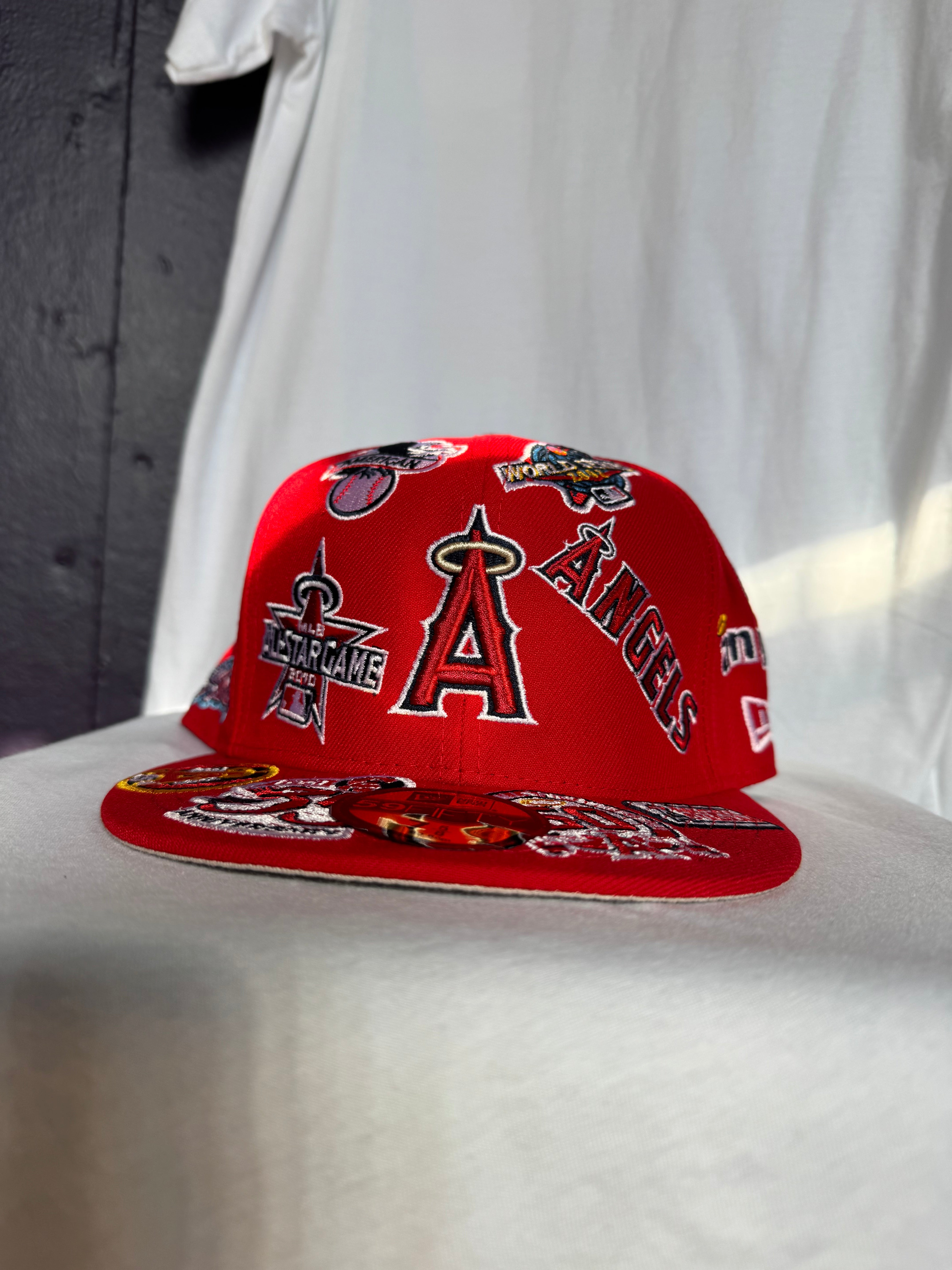 New Era Los Angeles Angels 59FIFTY All-Over Patch Red
