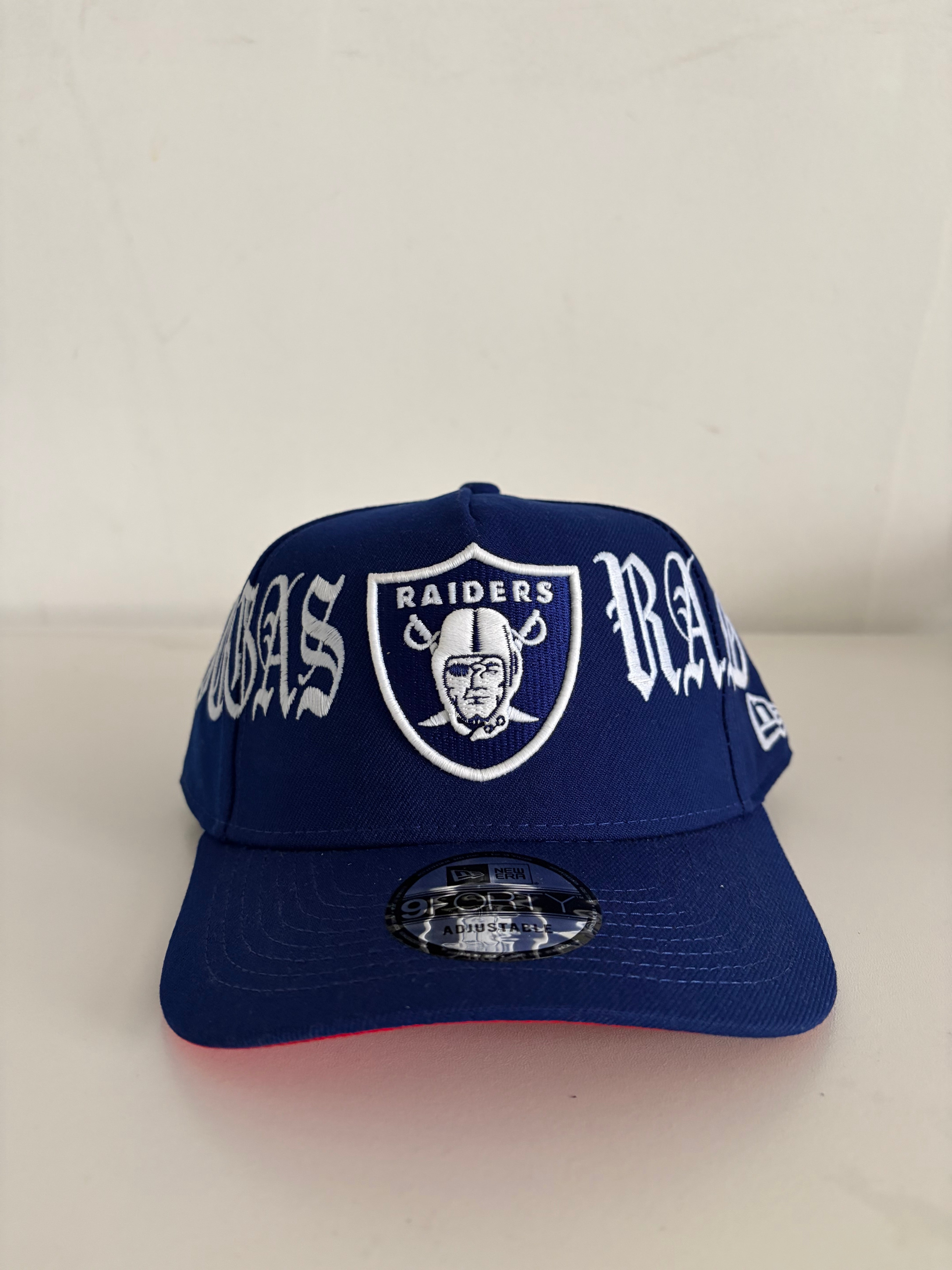 New Era Las Vegas Raiders 9FORTY Adjustable Cap – Royal Blue Script Edition