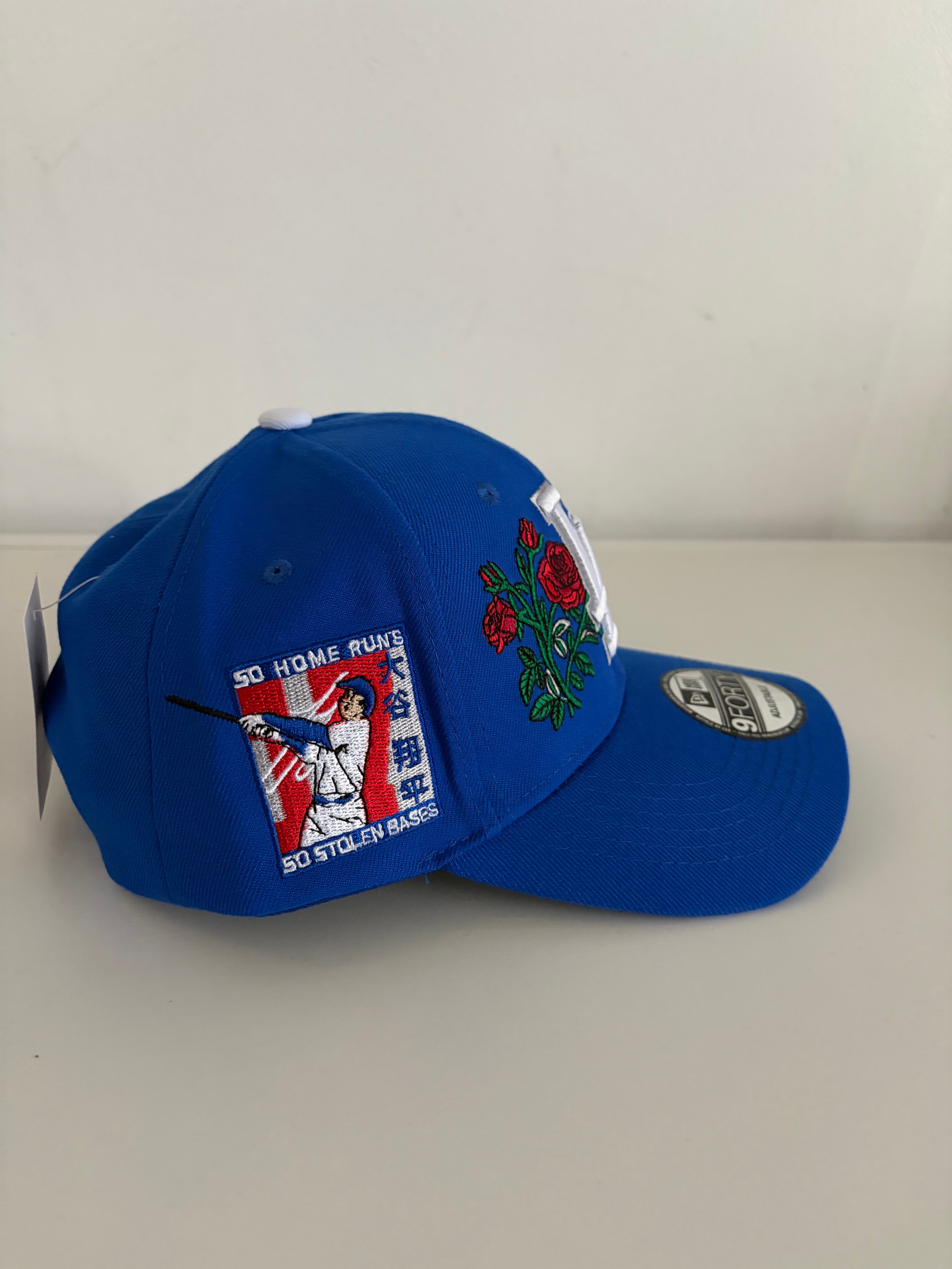 New Era Los Angeles Dodgers 9FORTY Adjustable Cap – Royal Blue w/ Rose Detail & Jackie Robinson Patch
