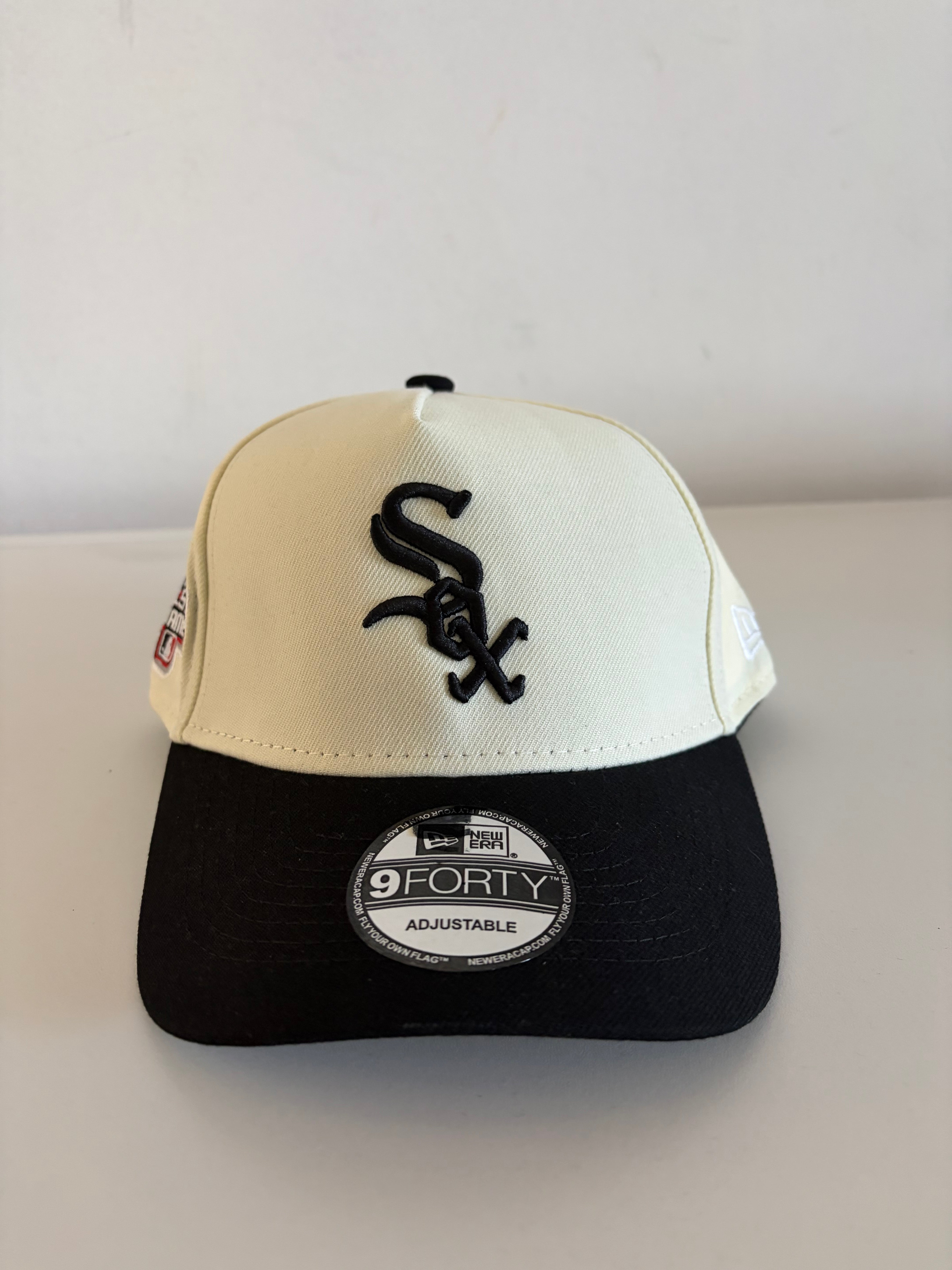 New Era Chicago White Sox 9FORTY Adjustable Cap – Cream & Black w/ 2003 All-Star Game Patch