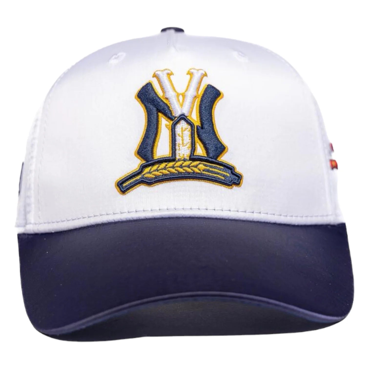 NY Varsity “Side Patch” Strapback Hat – White/Navy