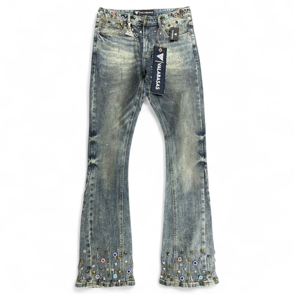 Valabasas "Ion" 33" Stacked Dk.Dirty Blue Waxed