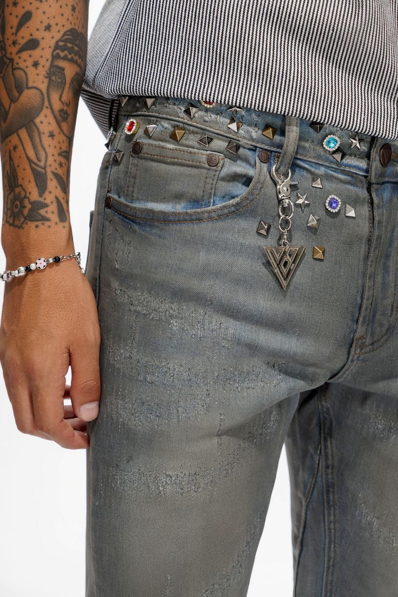 Valabasas "Ion" 33" Stacked Dk.Dirty Blue Waxed